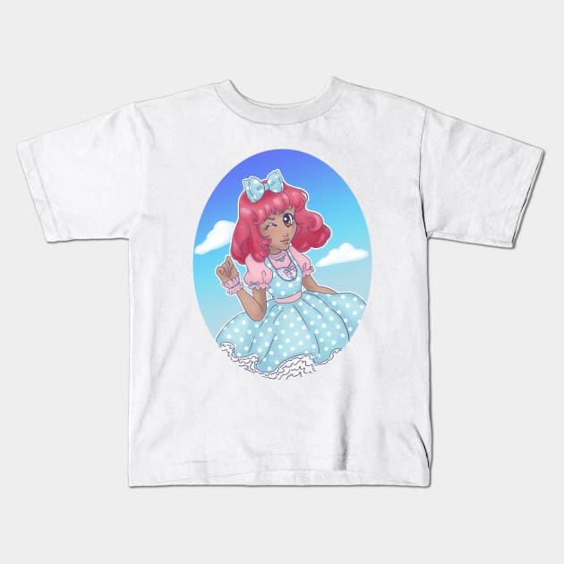 Carefree Sweet Lolita Kids T-Shirt by Kittykaya